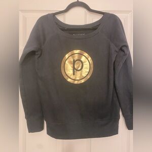 Pure Barre Black Sweatshirt with Gold Foil Circle P Logo